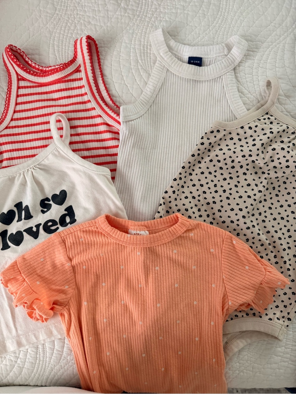 Set of 5 Toddler Girl Summer Tops - 18Months /white tee 18-24